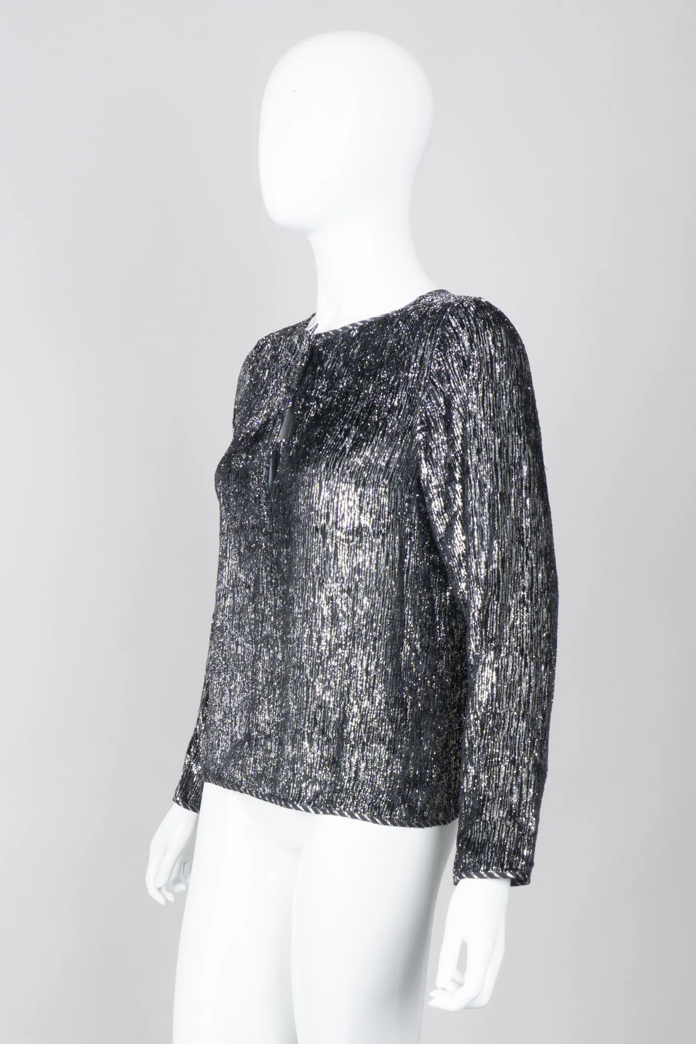 Metallic Velvet Lamé Top and Skirt Set