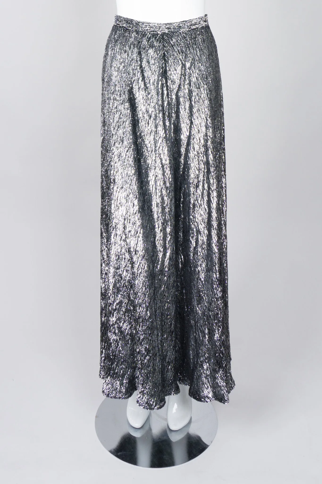 Metallic Velvet Lamé Top and Skirt Set