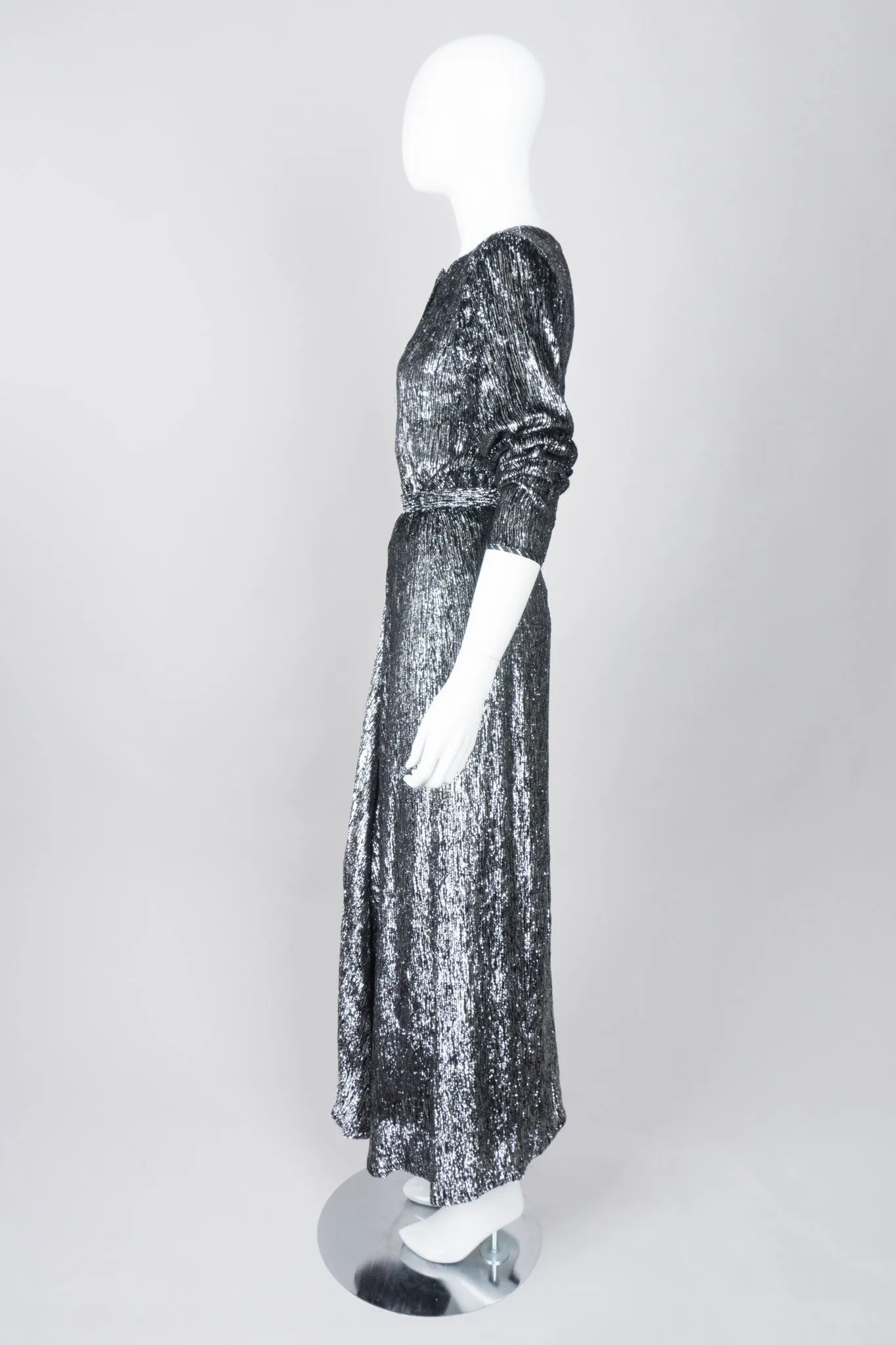 Metallic Velvet Lamé Top and Skirt Set