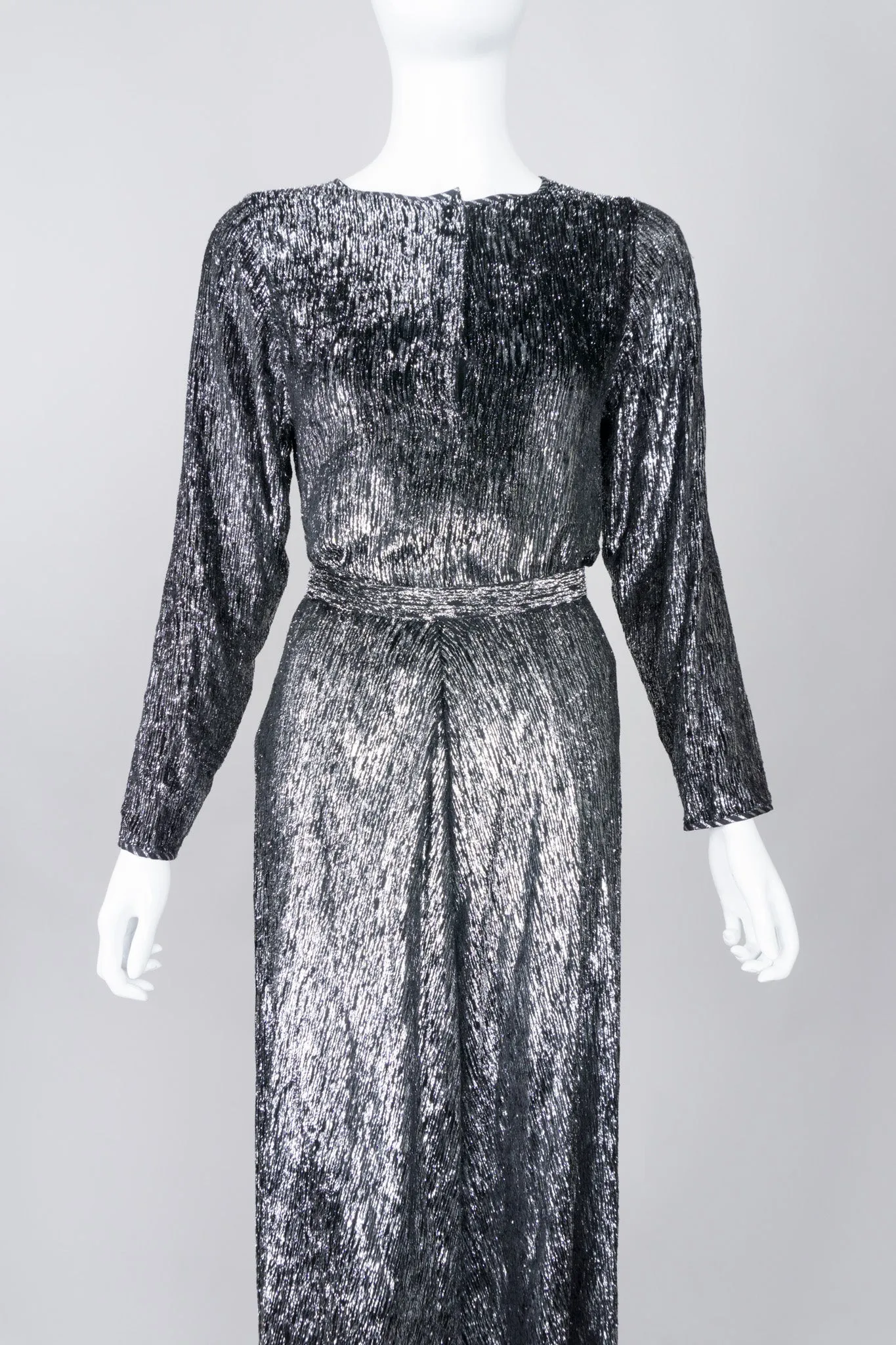 Metallic Velvet Lamé Top and Skirt Set