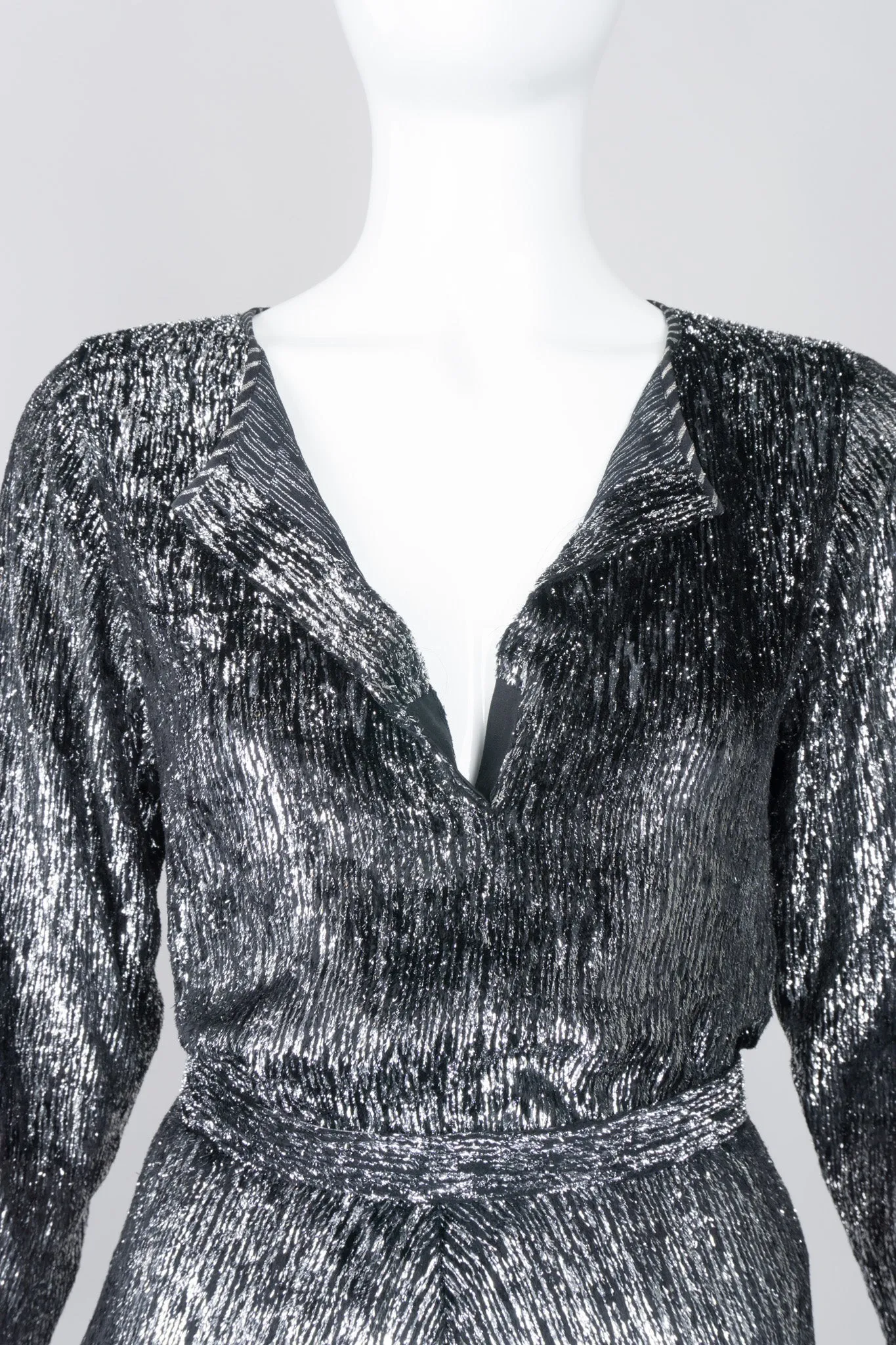 Metallic Velvet Lamé Top and Skirt Set
