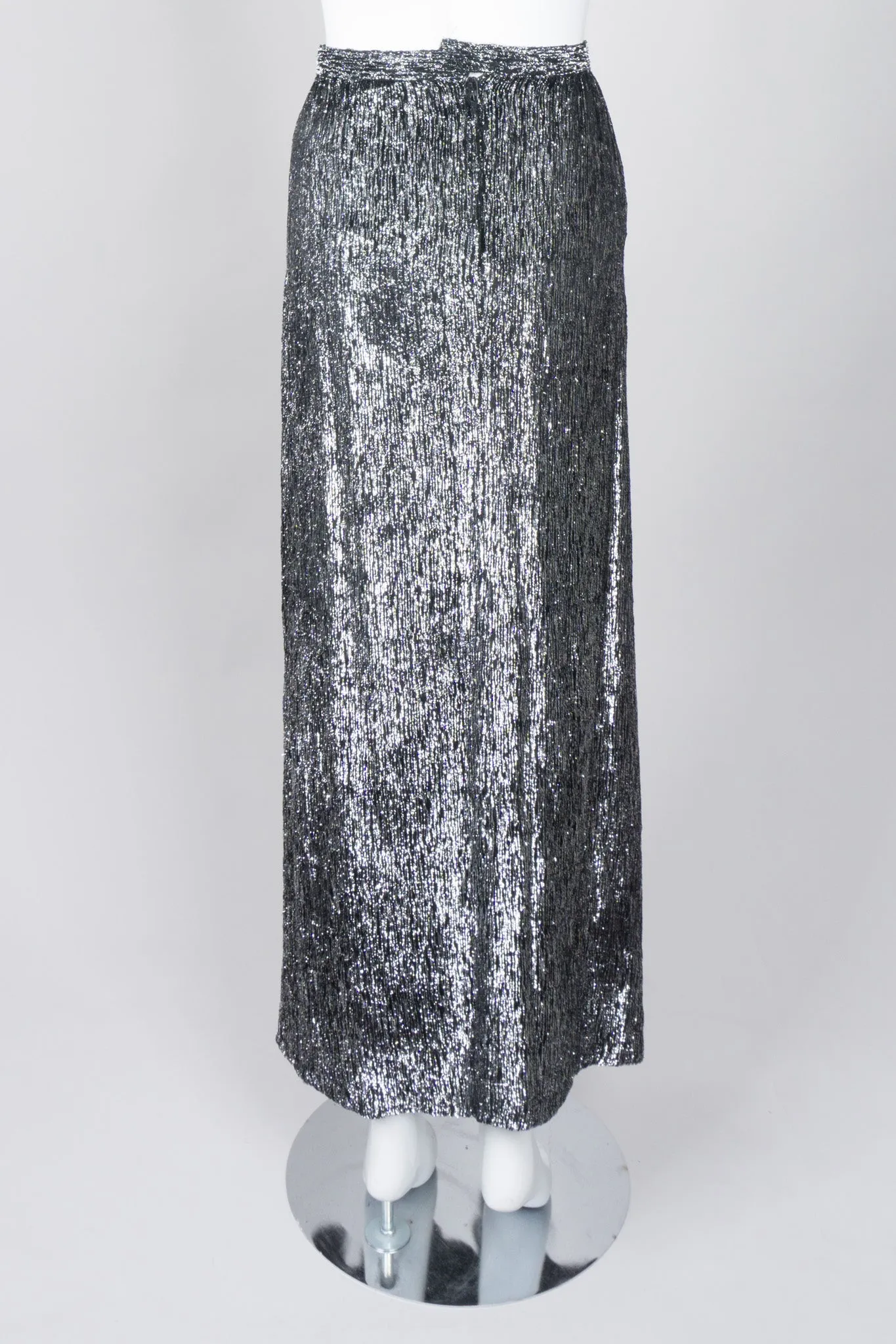 Metallic Velvet Lamé Top and Skirt Set