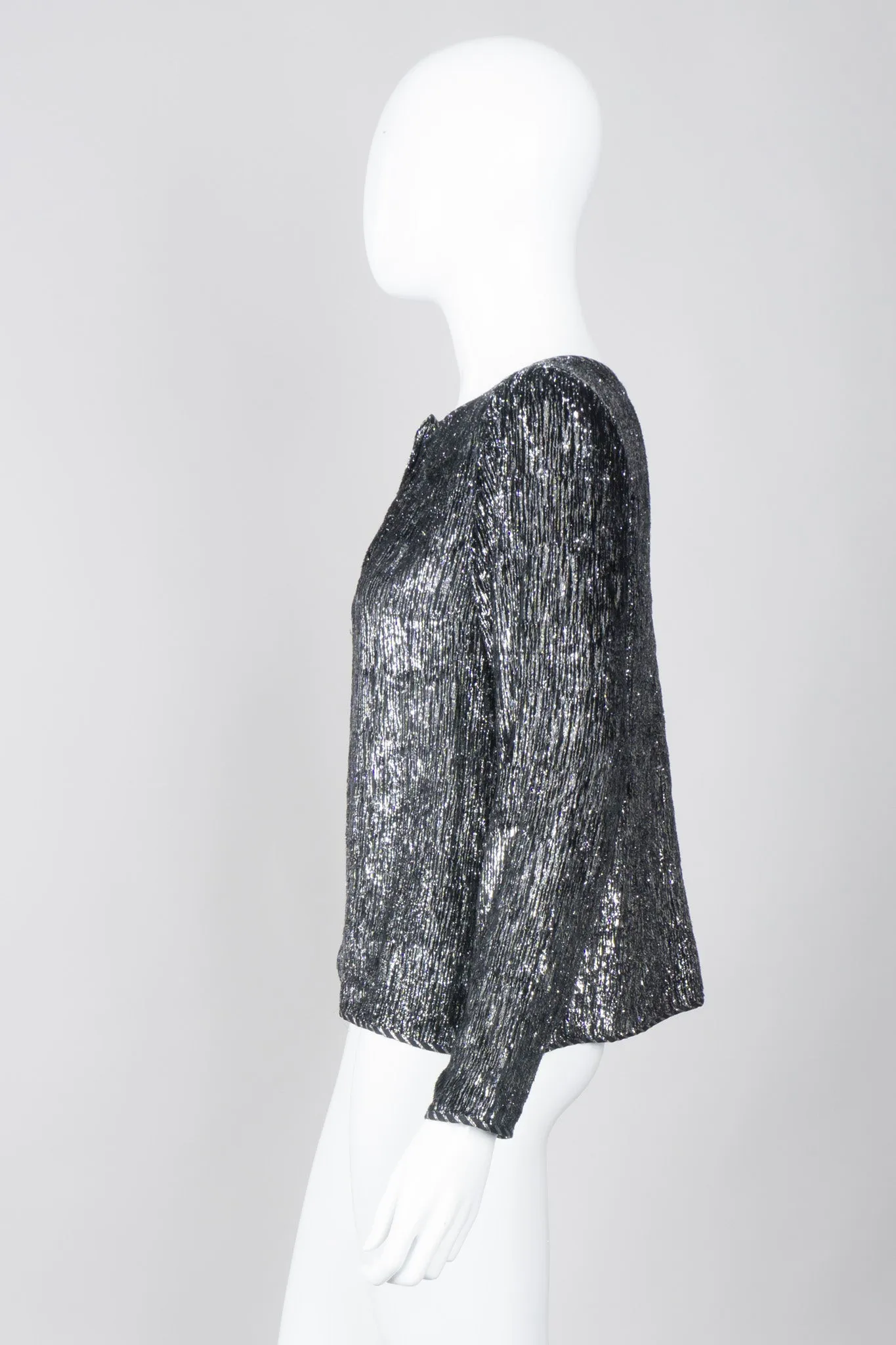 Metallic Velvet Lamé Top and Skirt Set