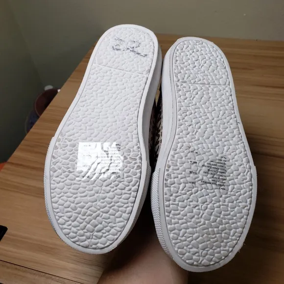 Michael Kors Kid's 11 MK Monogram Chunky Sneaker Beige Brown White Preppy Shoe