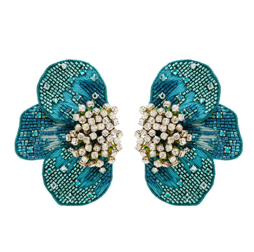 Mignonne Gavigan Gertie Flower Studs - Turquoise