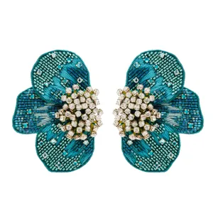 Mignonne Gavigan Gertie Flower Studs - Turquoise