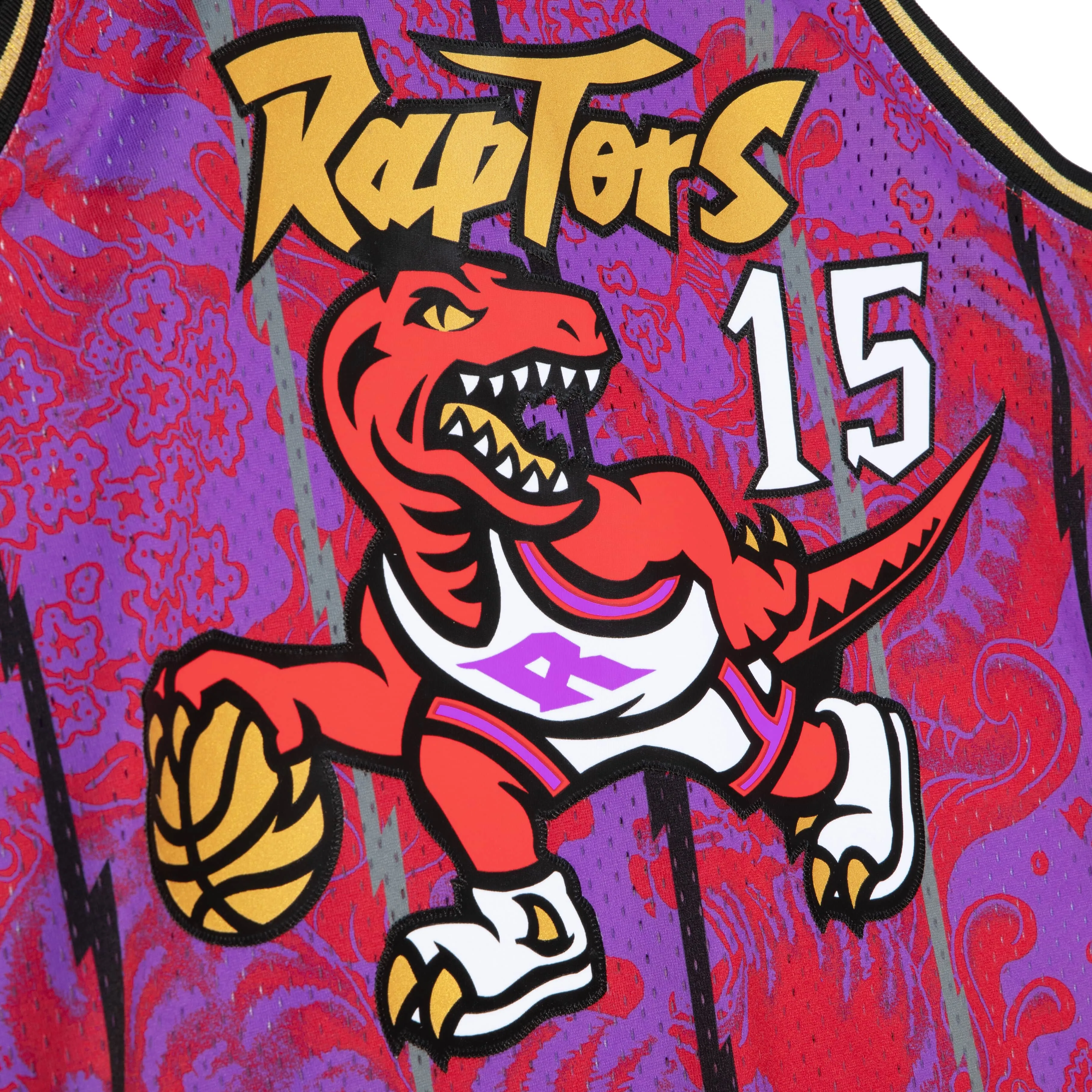 Mitchell & Ness Men NBA Toronto Raptors CNY 4.0 Swingman Jersey Vince Carter Red Purple TFSM1248TRA98VC