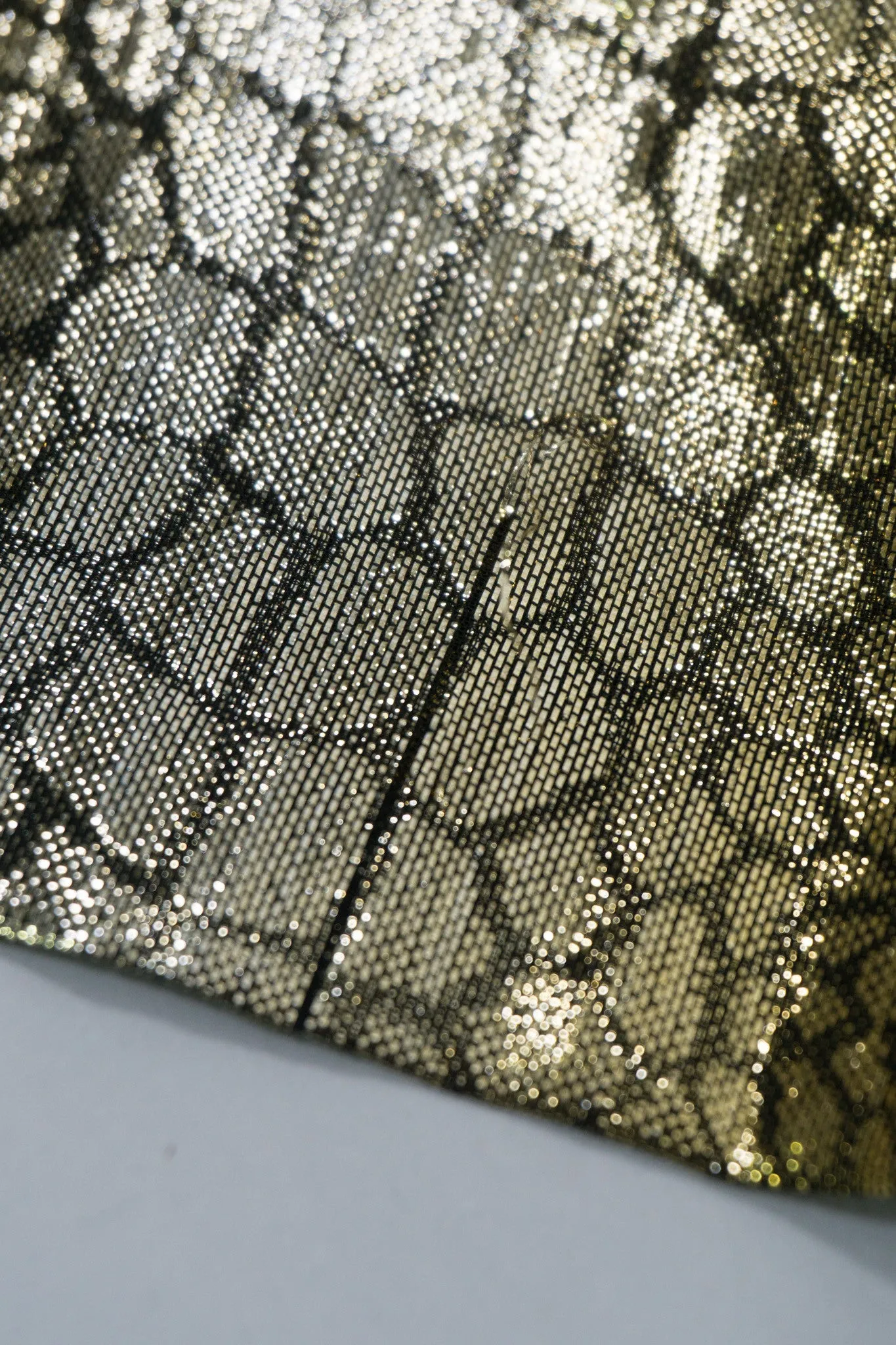 Mixed Metallics Gathered Waist Top