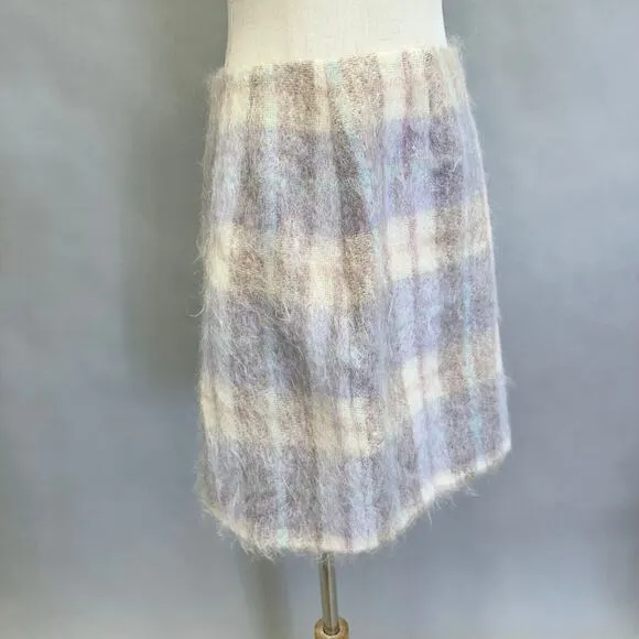 Moda International Vintage 90s plaid a line mini skirt size 12 wool/mohair