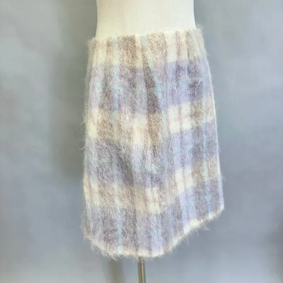 Moda International Vintage 90s plaid a line mini skirt size 12 wool/mohair