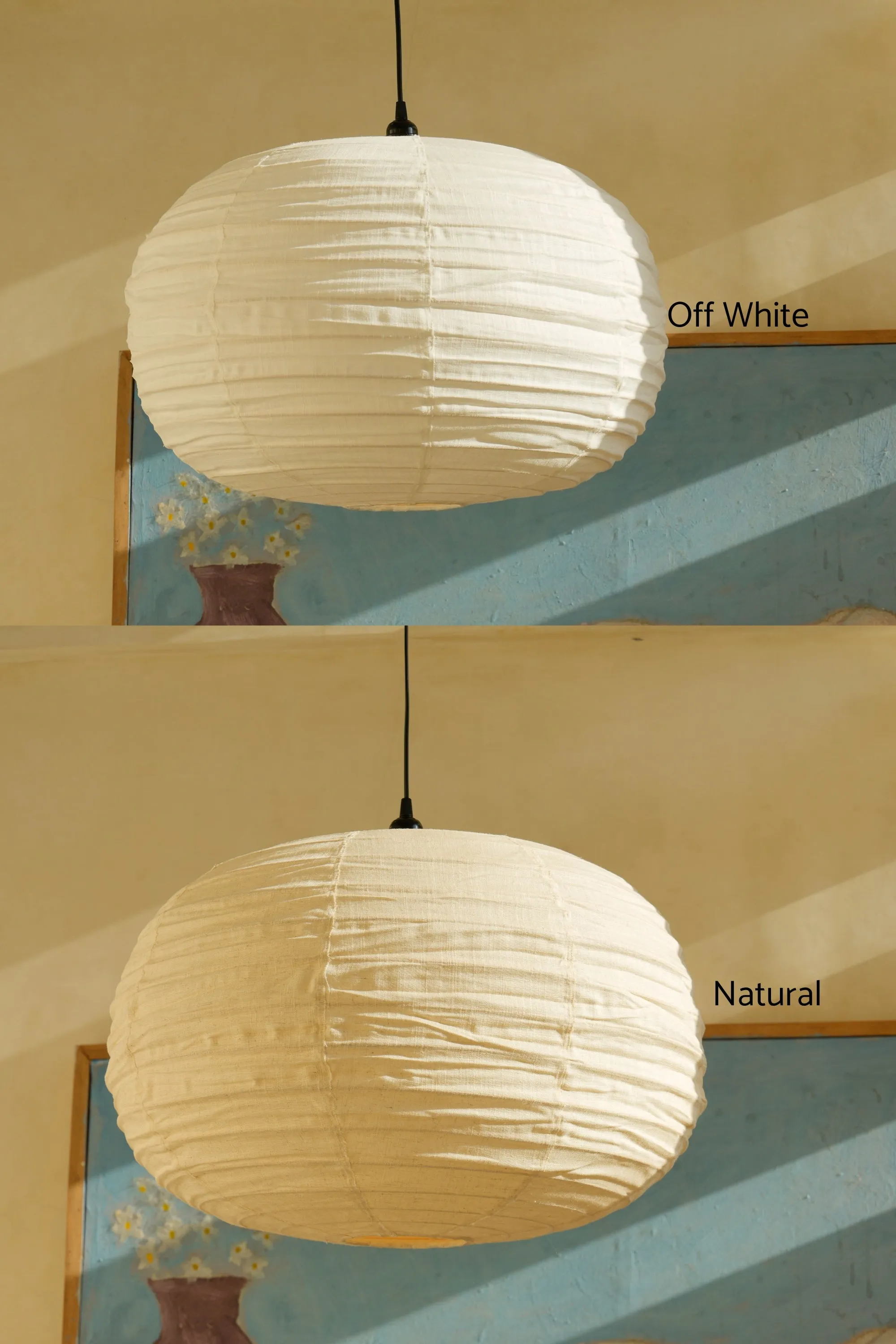 Modern Pumpkin Shape Linen Pendant Light Shade