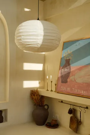 Modern Pumpkin Shape Linen Pendant Light Shade