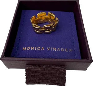 Monica Vinader Heirloom 18k Gold Woven Chain Ring UK S