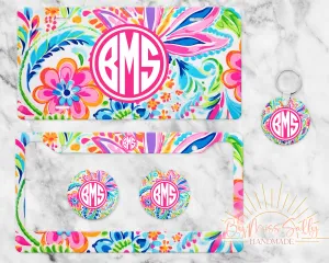 Monogram License Plate - Preppy Paisley