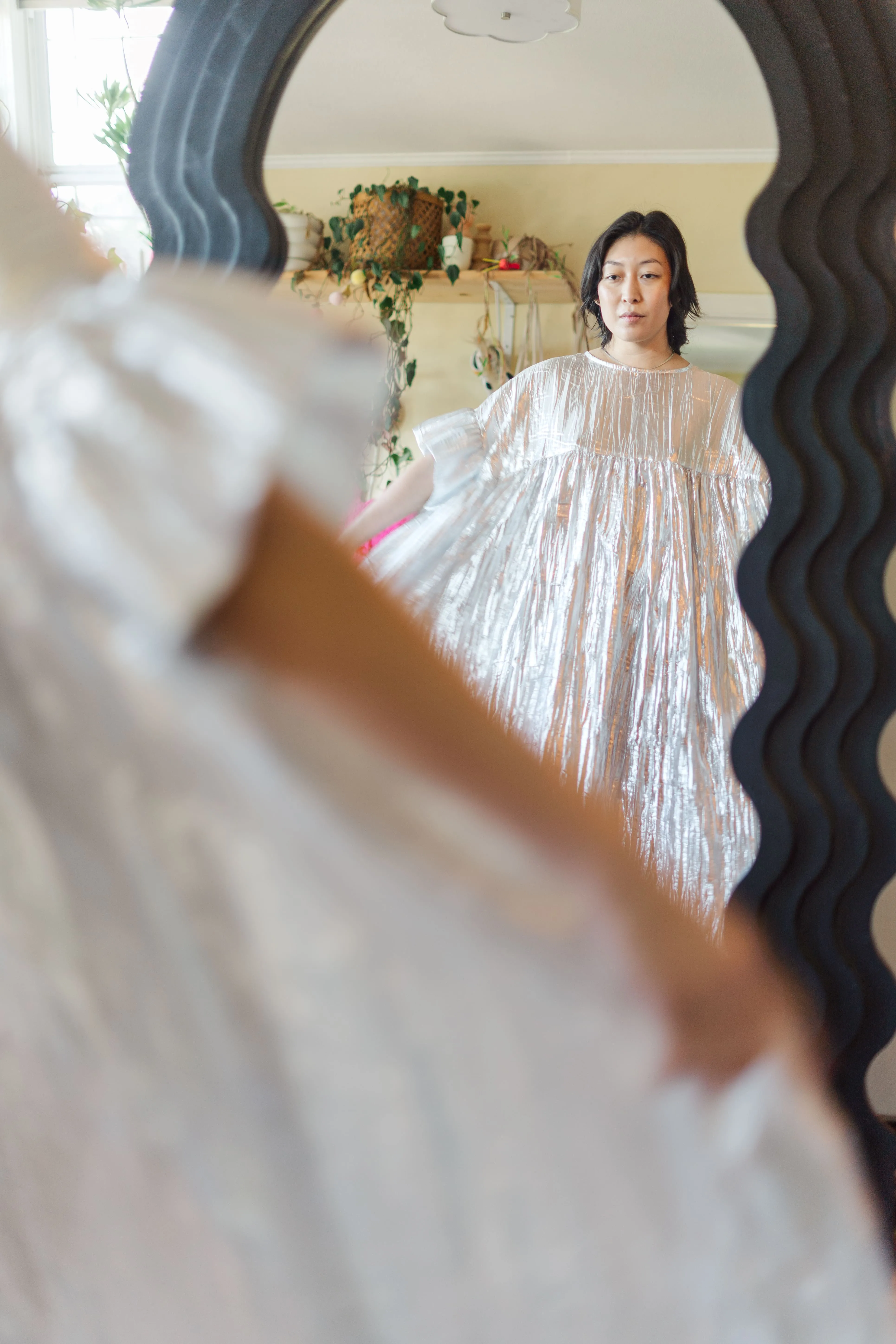 Mushroom Dress in Silver Metallic (PREORDER)