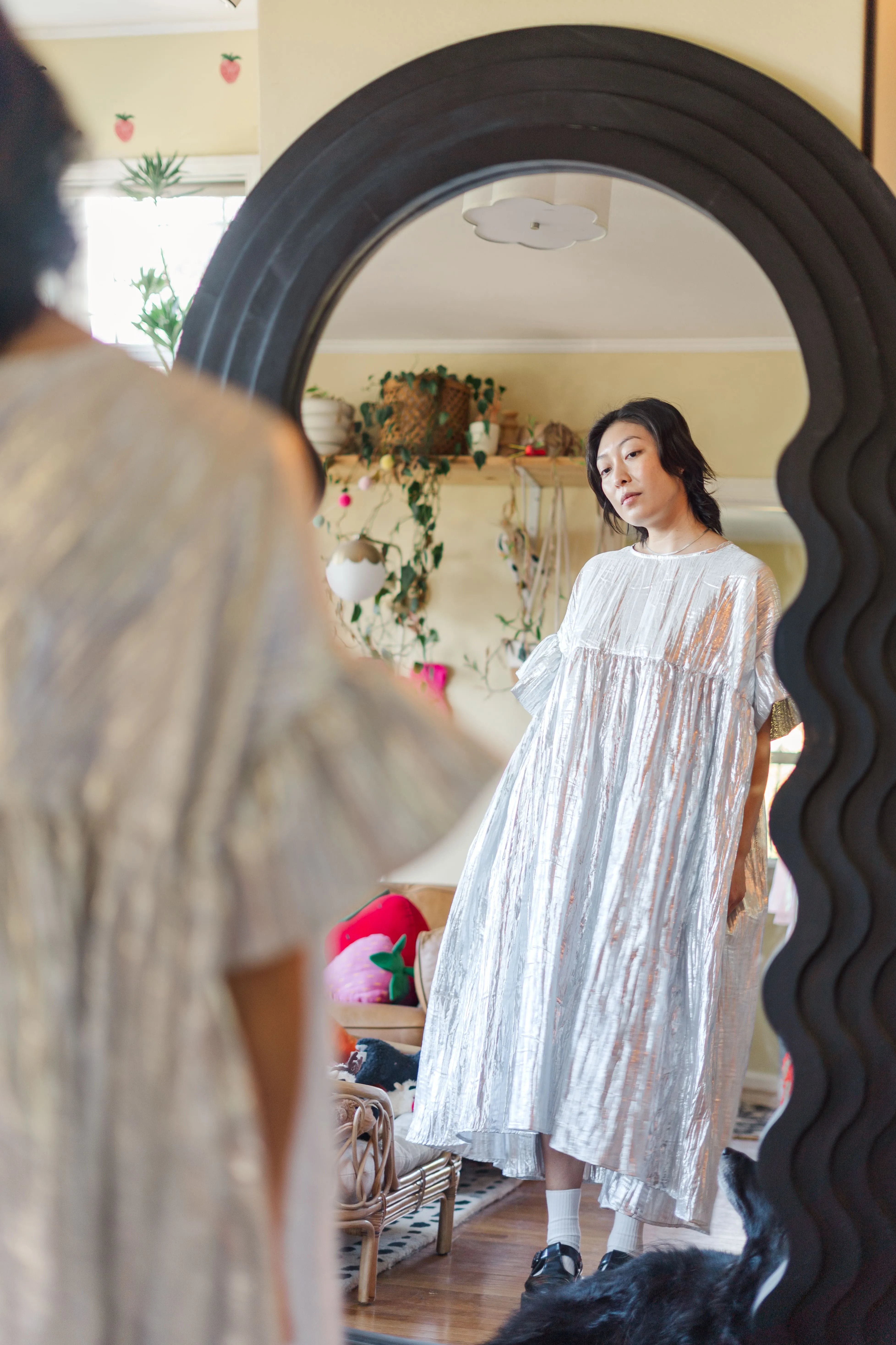 Mushroom Dress in Silver Metallic (PREORDER)