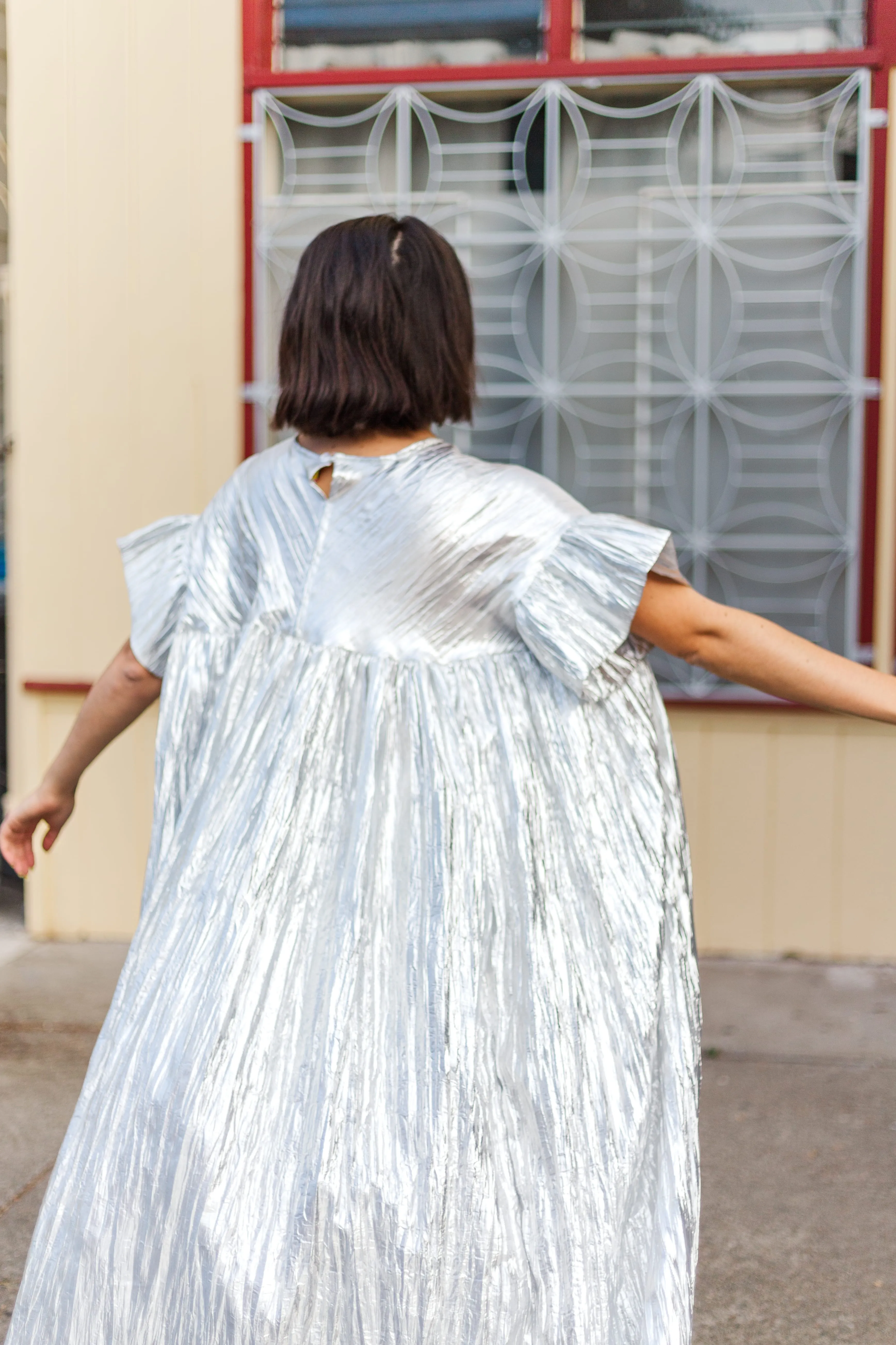 Mushroom Dress in Silver Metallic (PREORDER)