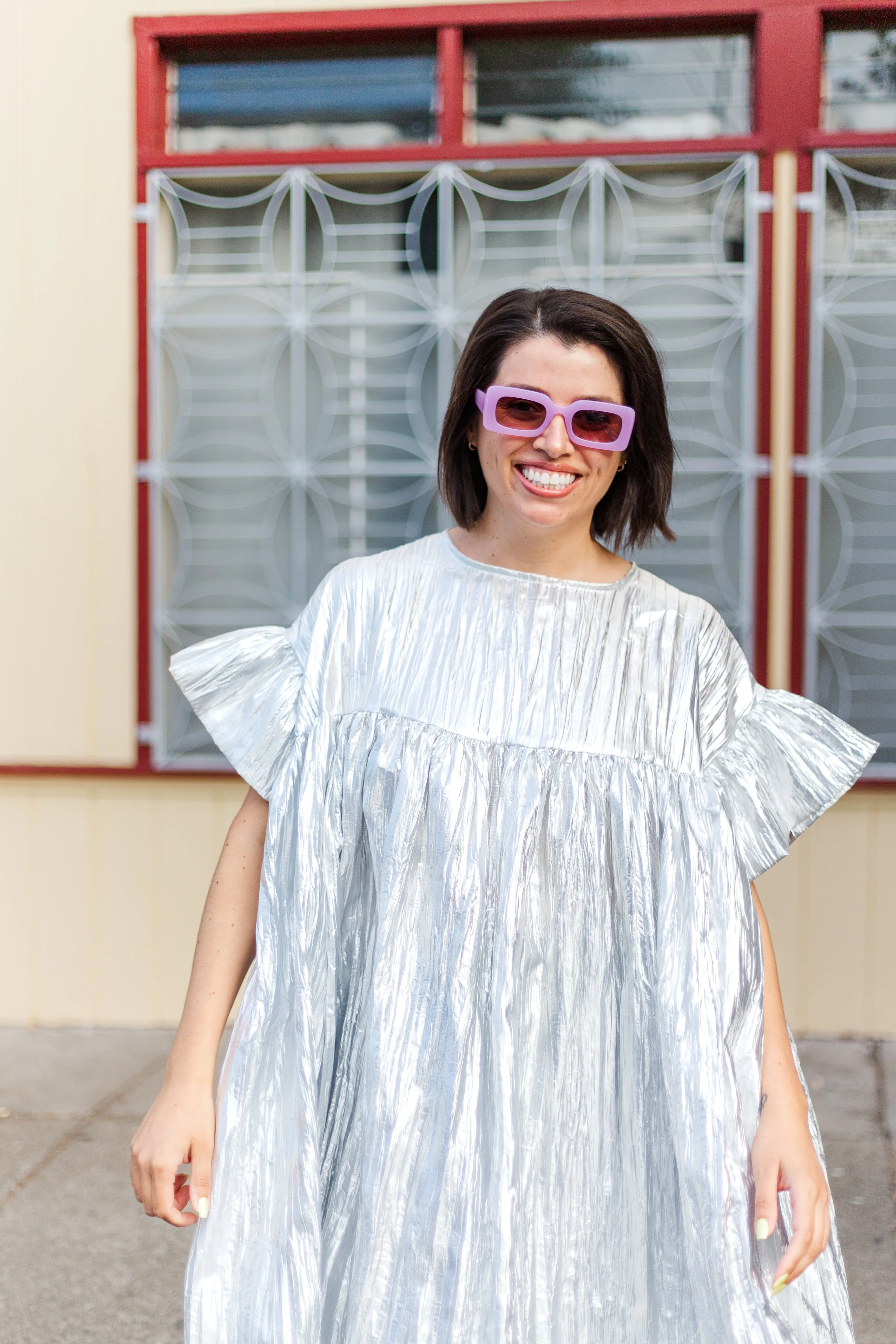 Mushroom Dress in Silver Metallic (PREORDER)