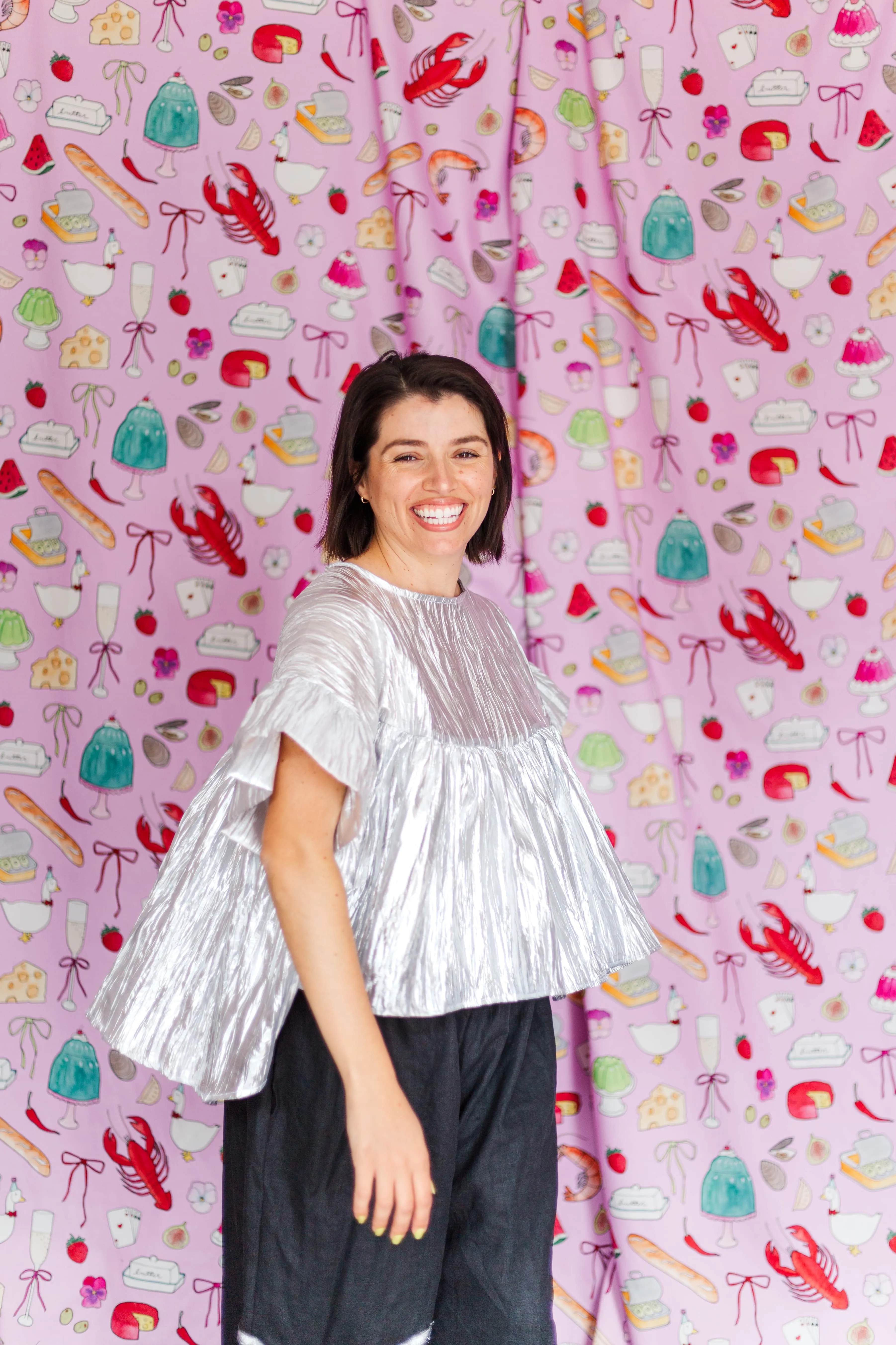Mushroom Top in Silver Metallic (PREORDER)