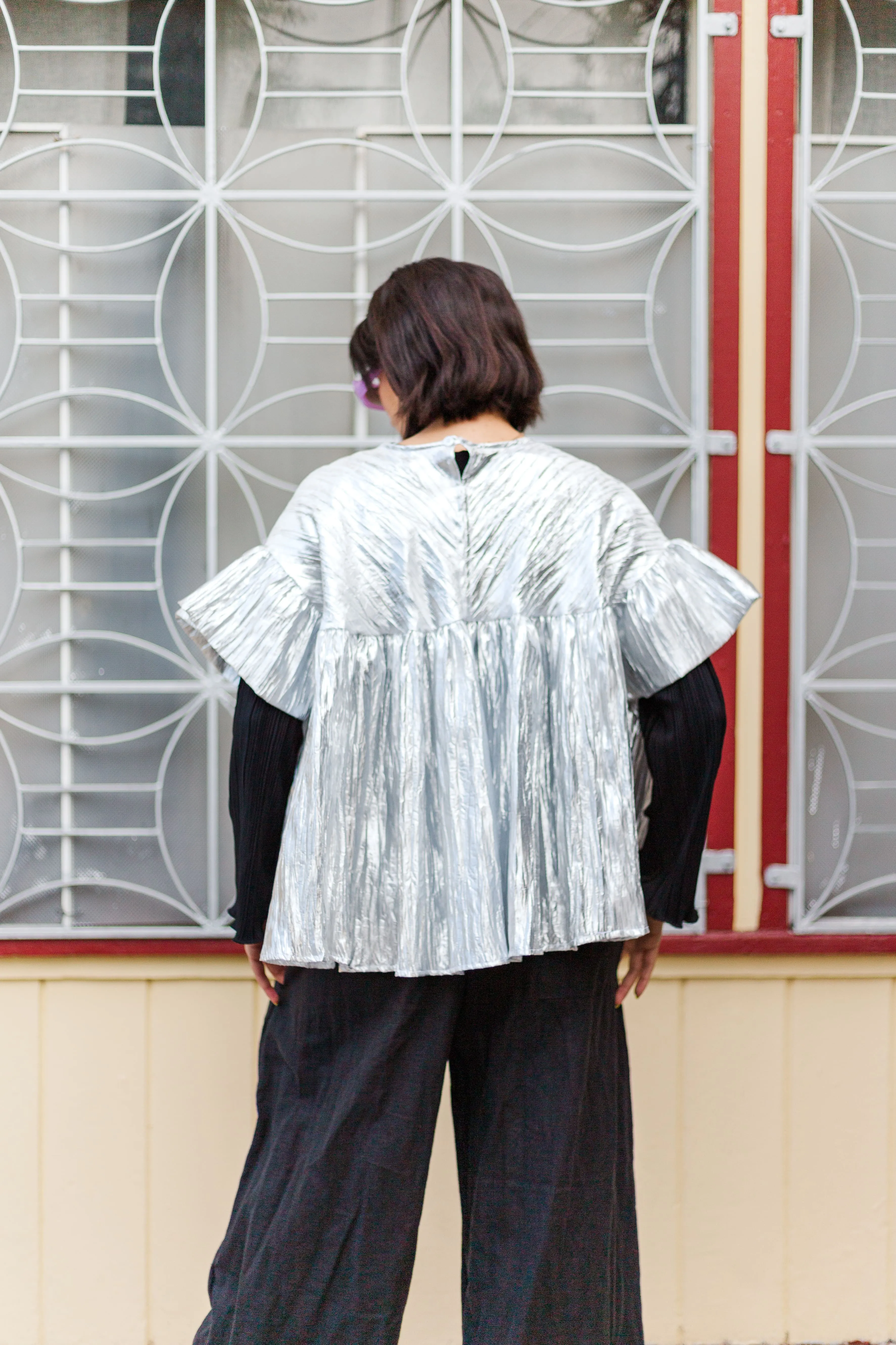 Mushroom Top in Silver Metallic (PREORDER)