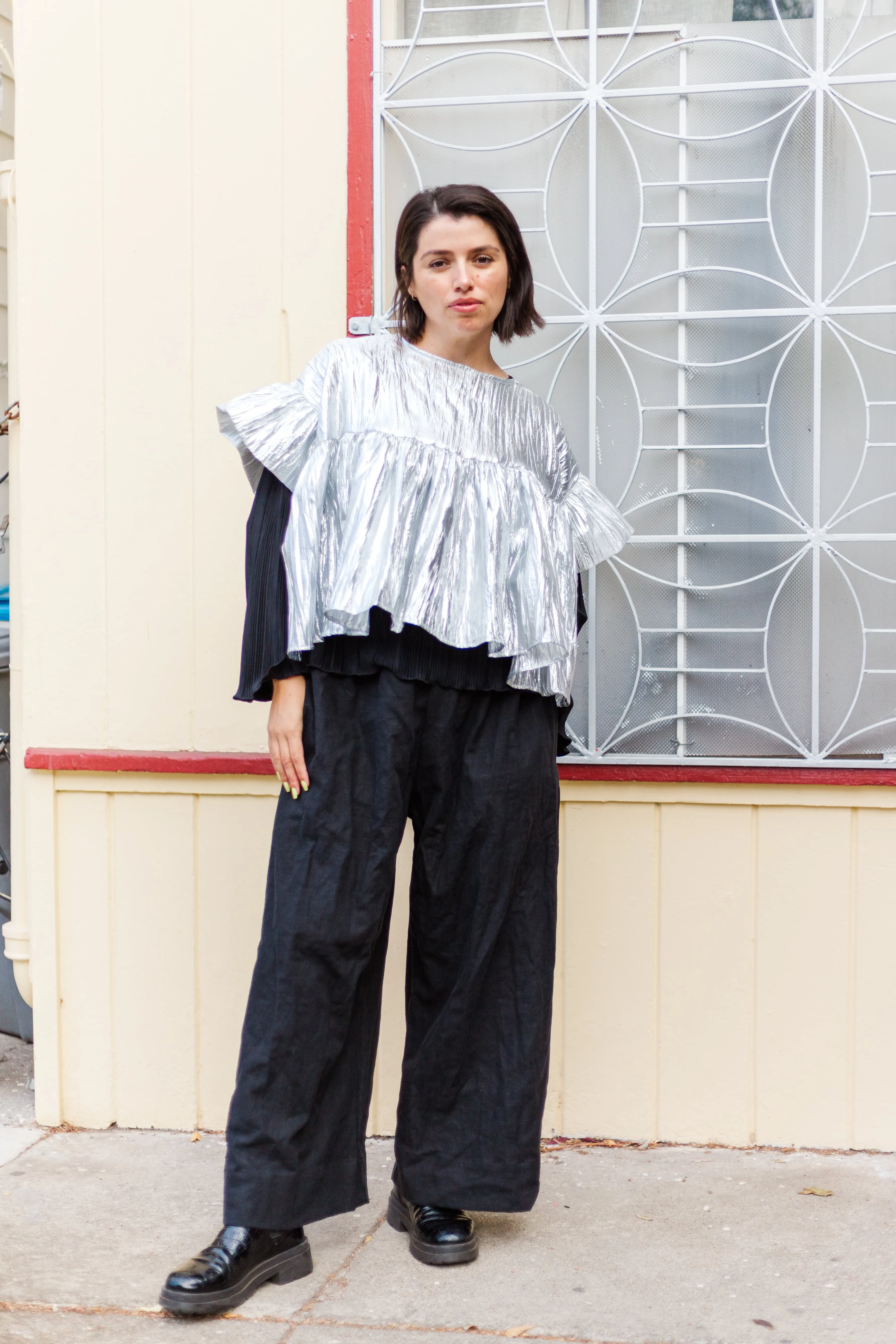 Mushroom Top in Silver Metallic (PREORDER)