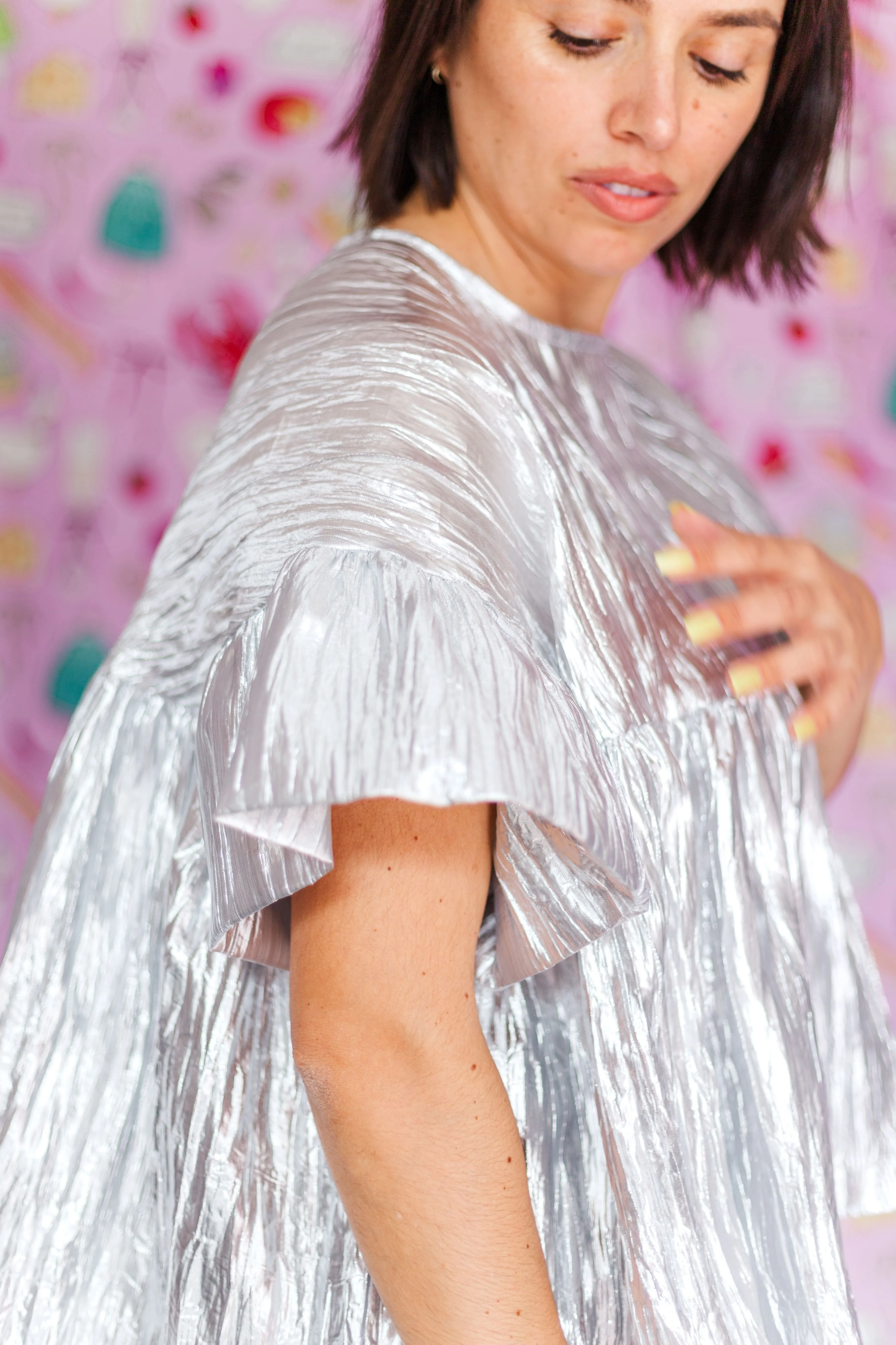Mushroom Top in Silver Metallic (PREORDER)