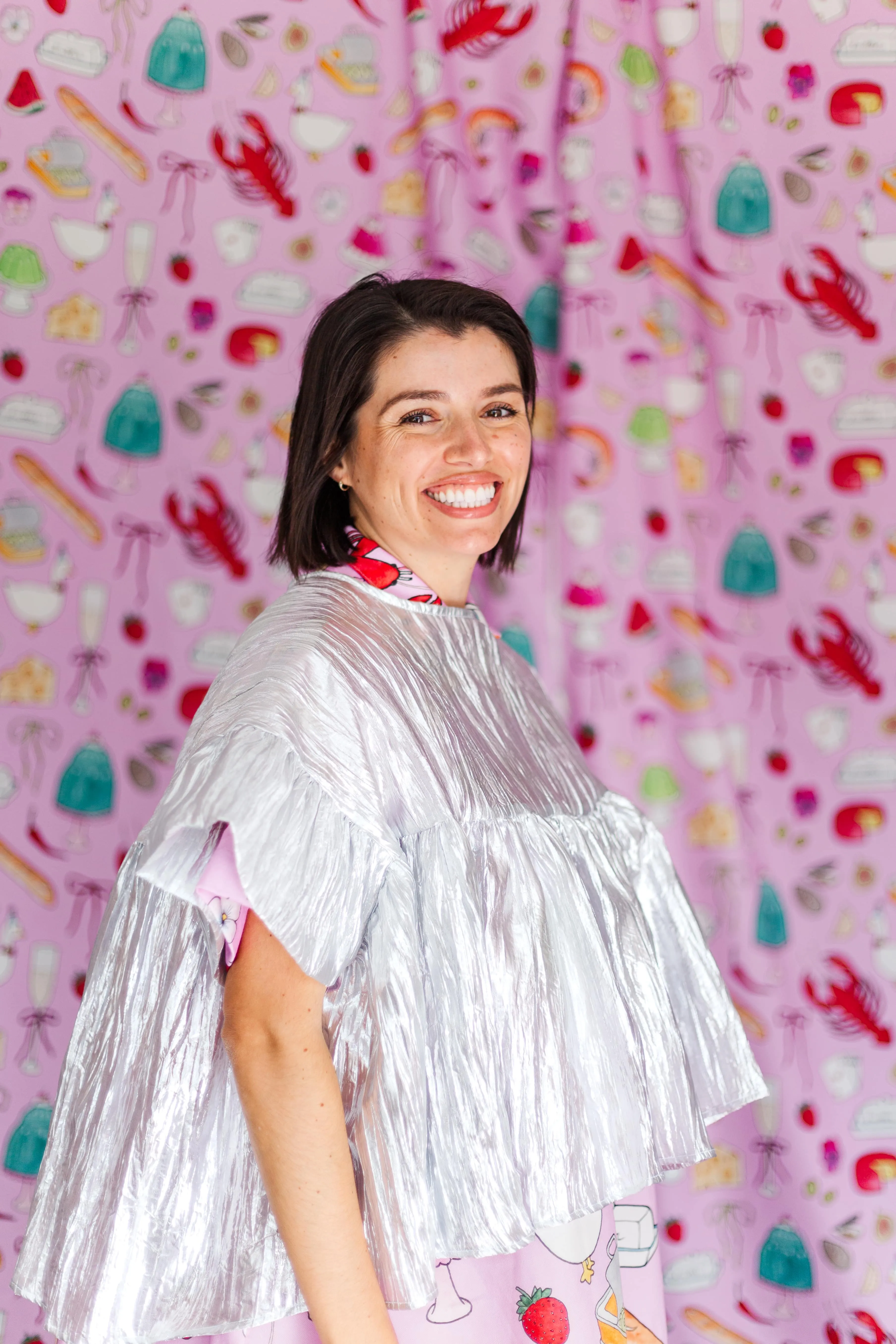 Mushroom Top in Silver Metallic (PREORDER)