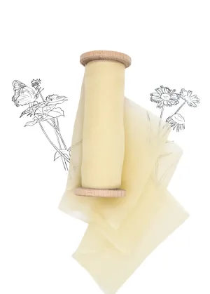 Narcissus Pale Yellow Silk Ribbon - Gauze