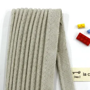 Natural Linen Piping Tape - In Light Grey - 3 yards - One pack / 81712