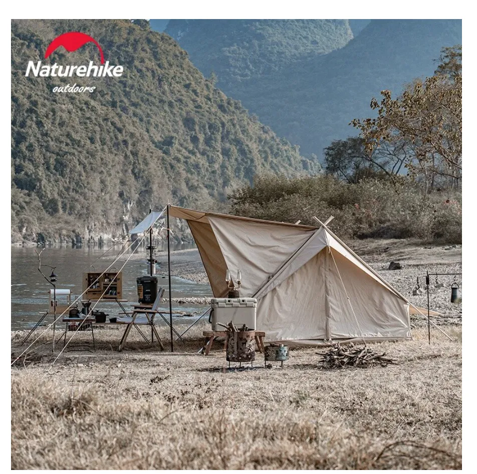 Naturehike Extend 4.8 Cotton Eaves Tower Tent Quicksand - Gold