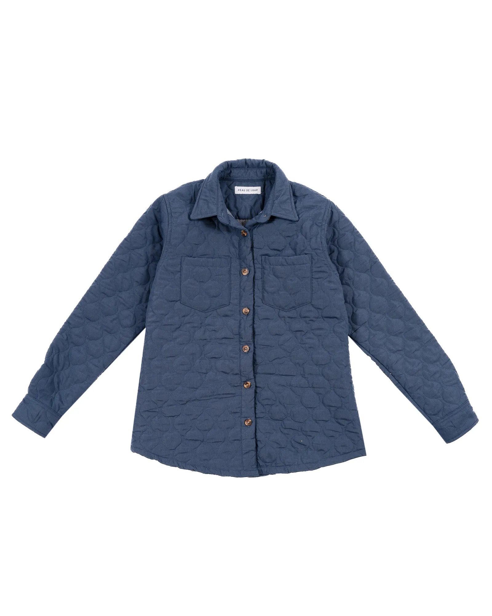 Navy Cotton Quilted Shacket
