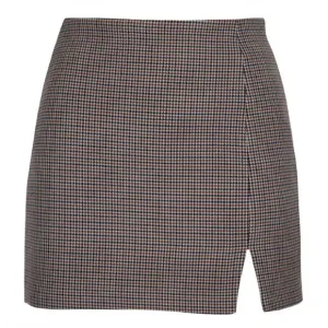 NEW LUCY PARIS dani houndstooth skirt in brown multi
