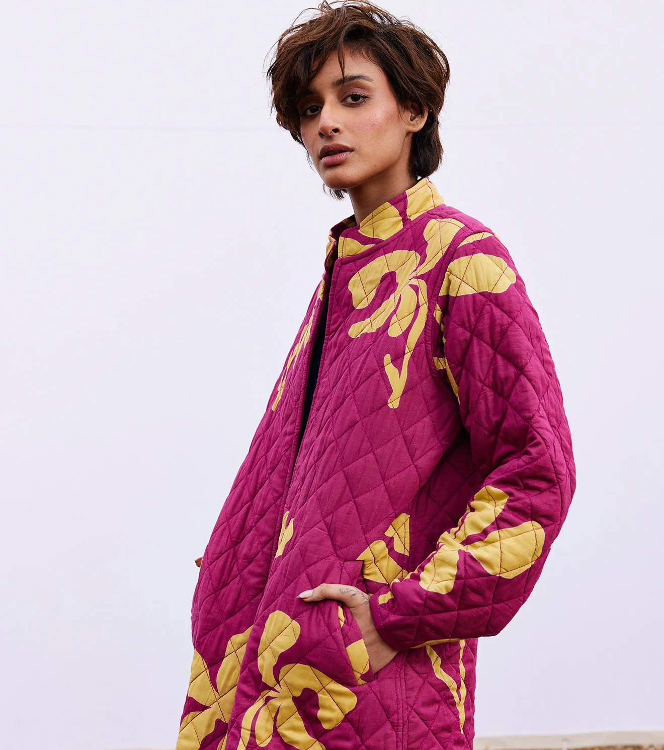 New Season Spring Summer 2025-Jacket-Cotton Mul Cerise Magenta-KW905-Fashion Edit Diana by Khara Kapas