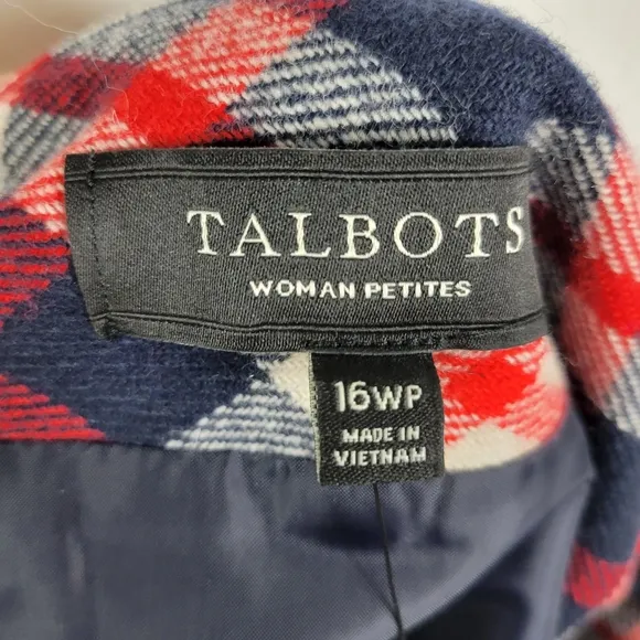 New Talbots Wool Plaid Elastic Waist A Line Mini Skirt