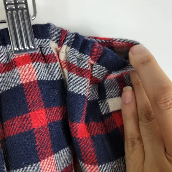 New Talbots Wool Plaid Elastic Waist A Line Mini Skirt