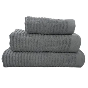 Nortex Horizontal Stripe Towel Graphite 420GSM