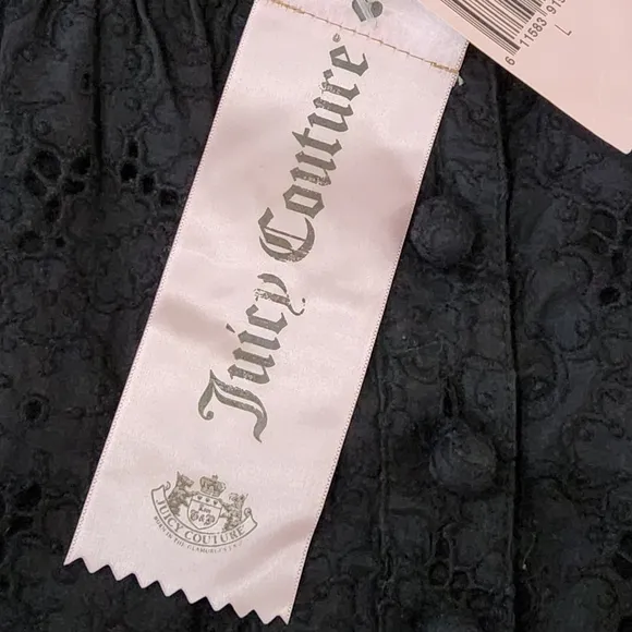 NWT Juicy Couture lace embroidered floral ruffle dress large bohocore preppy