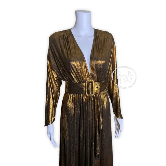 NWT Retrofete Wayne Dress Metallic Long sleeve