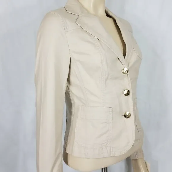 NWT Tommy Hilfiger beige Preppy Chick blazer style jacket ladies size 4