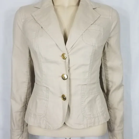 NWT Tommy Hilfiger beige Preppy Chick blazer style jacket ladies size 4