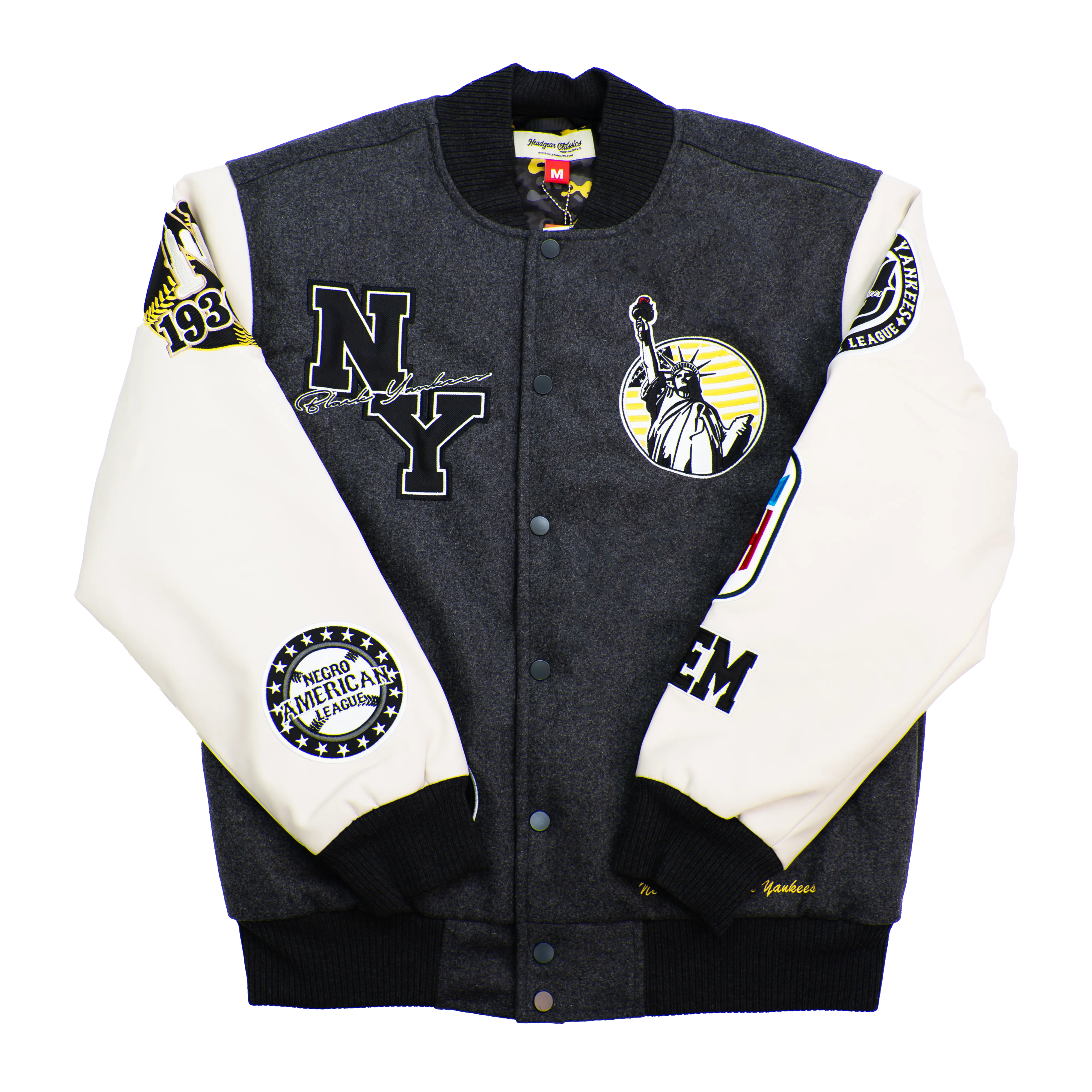 NY BLACK YANKEES VARSITY JACKET (GREY)