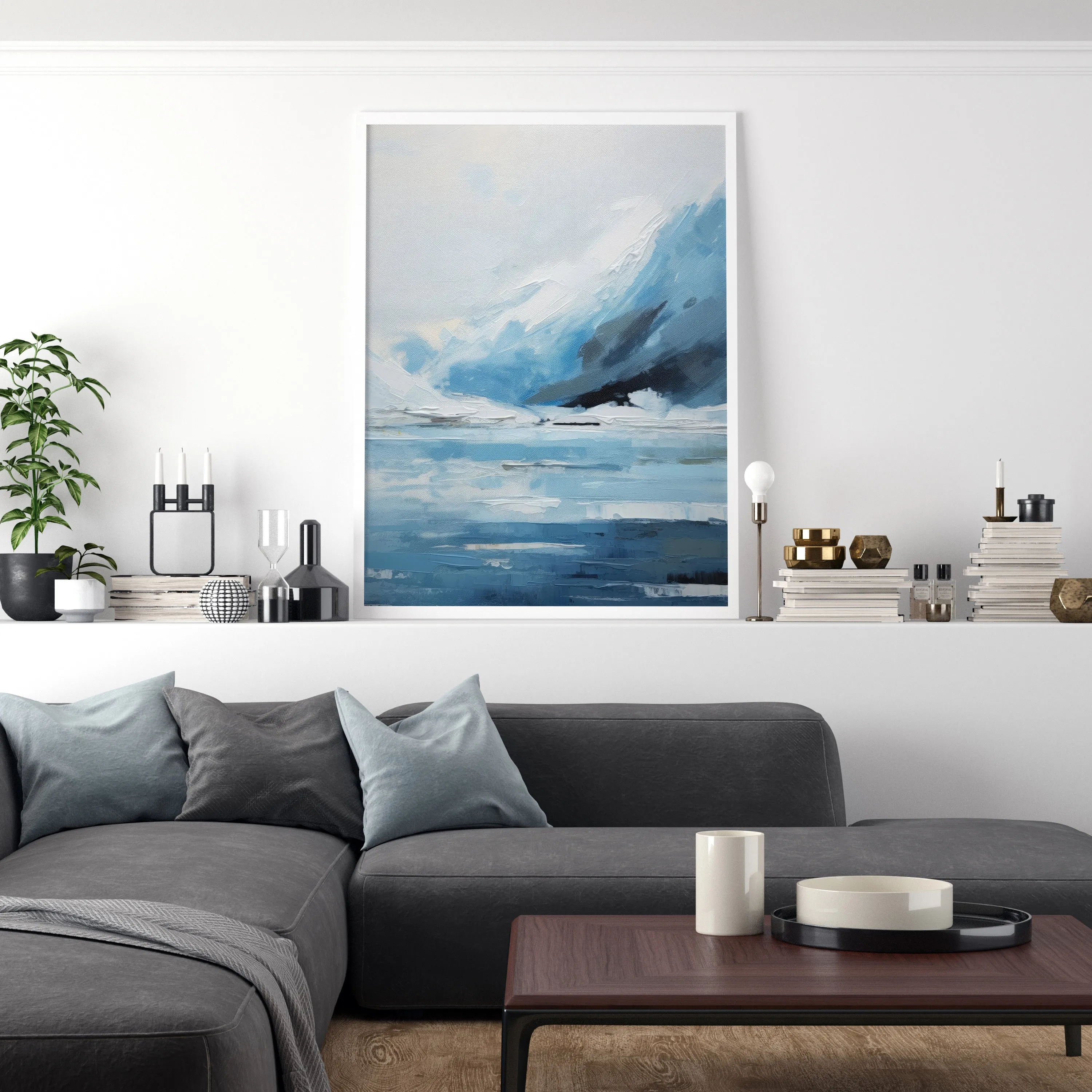 Ocean print wall art, breathtaking blue abstract landscape, perfect for coastal decor and a unique gift for beach lovers! | Preppy Coastal Collection