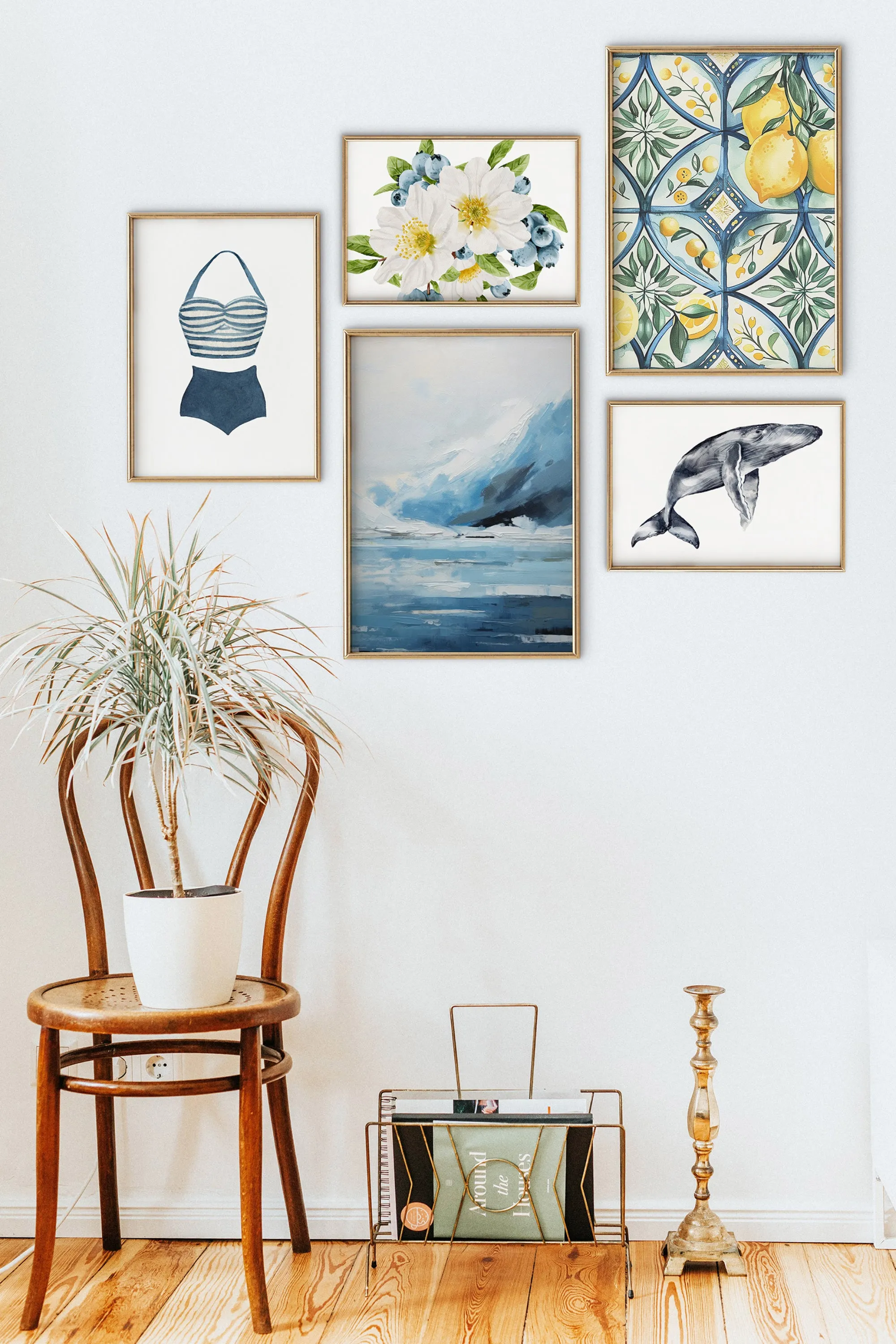 Ocean print wall art, breathtaking blue abstract landscape, perfect for coastal decor and a unique gift for beach lovers! | Preppy Coastal Collection