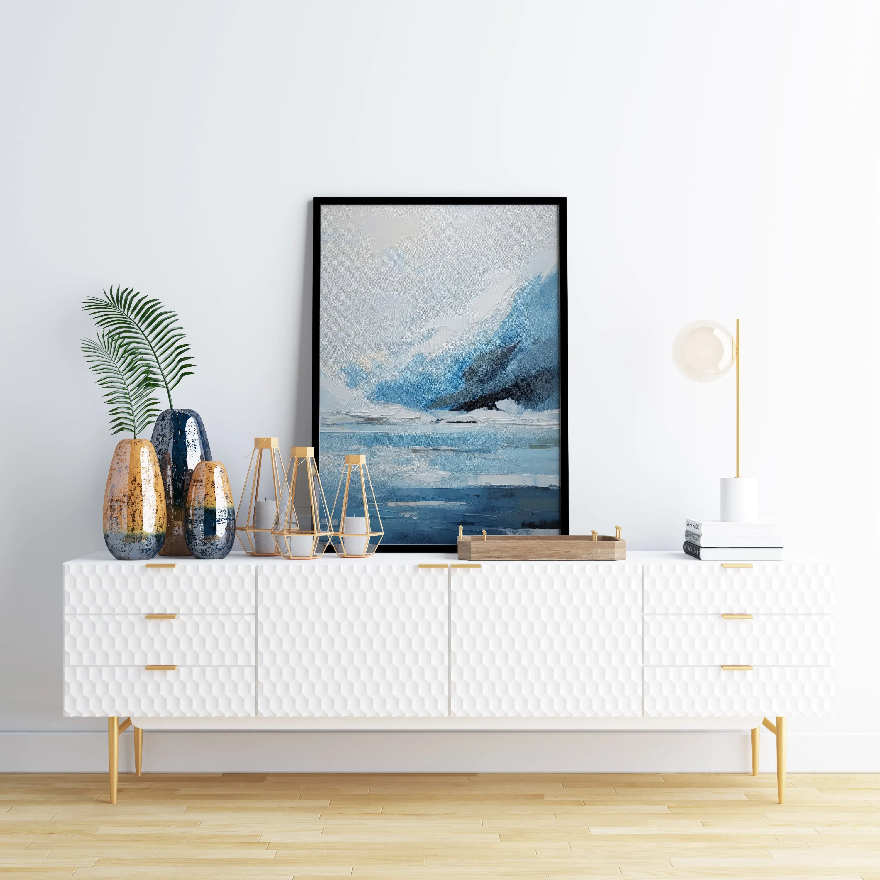 Ocean print wall art, breathtaking blue abstract landscape, perfect for coastal decor and a unique gift for beach lovers! | Preppy Coastal Collection