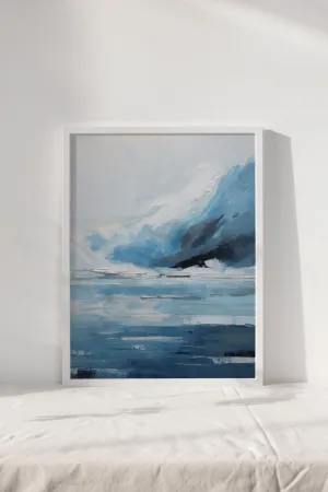 Ocean print wall art, breathtaking blue abstract landscape, perfect for coastal decor and a unique gift for beach lovers! | Preppy Coastal Collection