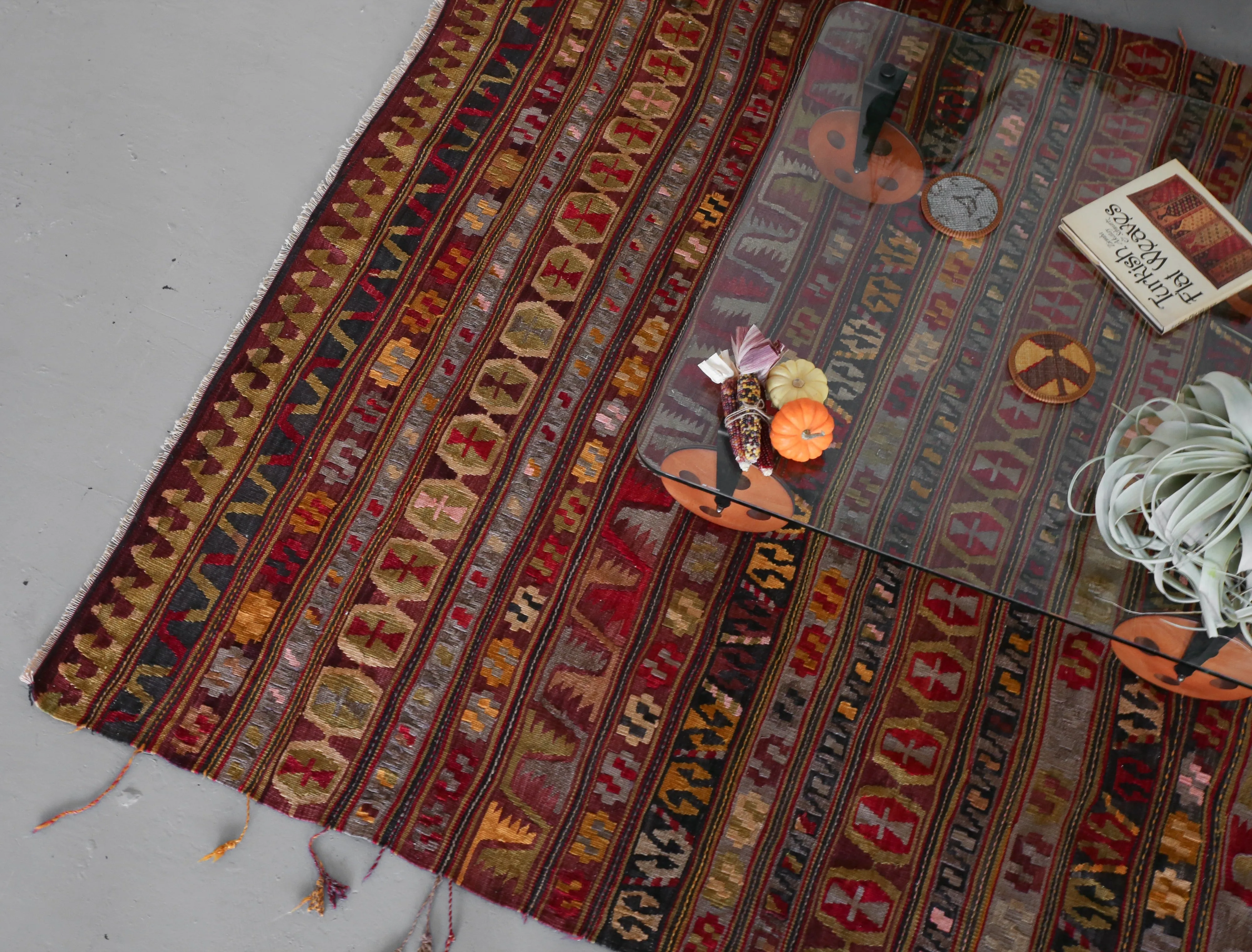 Old Konya Karapınar Kilim 6ftx7.7ft