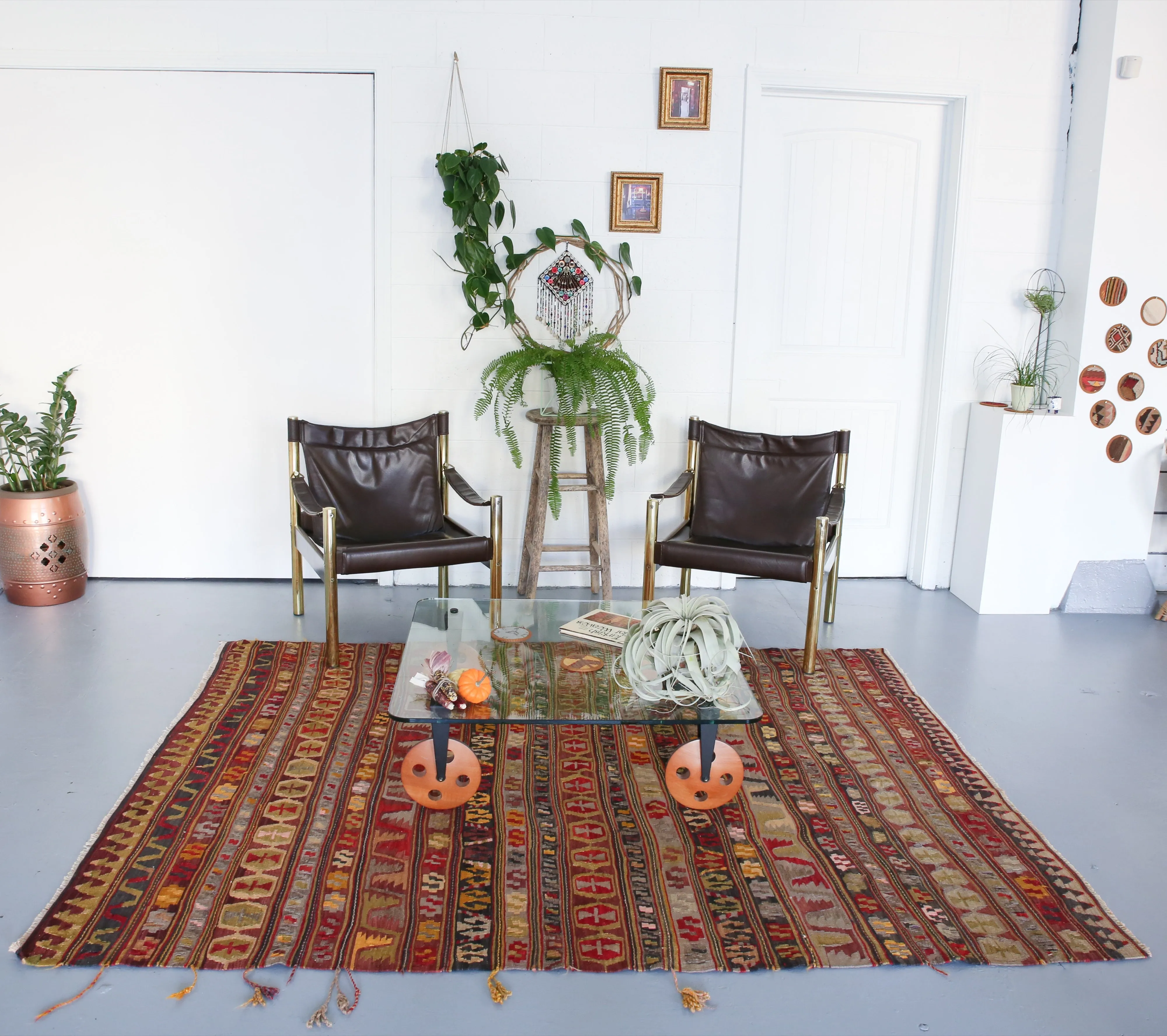 Old Konya Karapınar Kilim 6ftx7.7ft