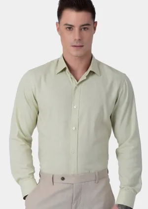 Olive Cream Linen Blend Shirt