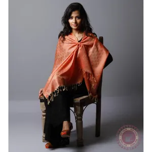 Orange Cotton Silk Stole