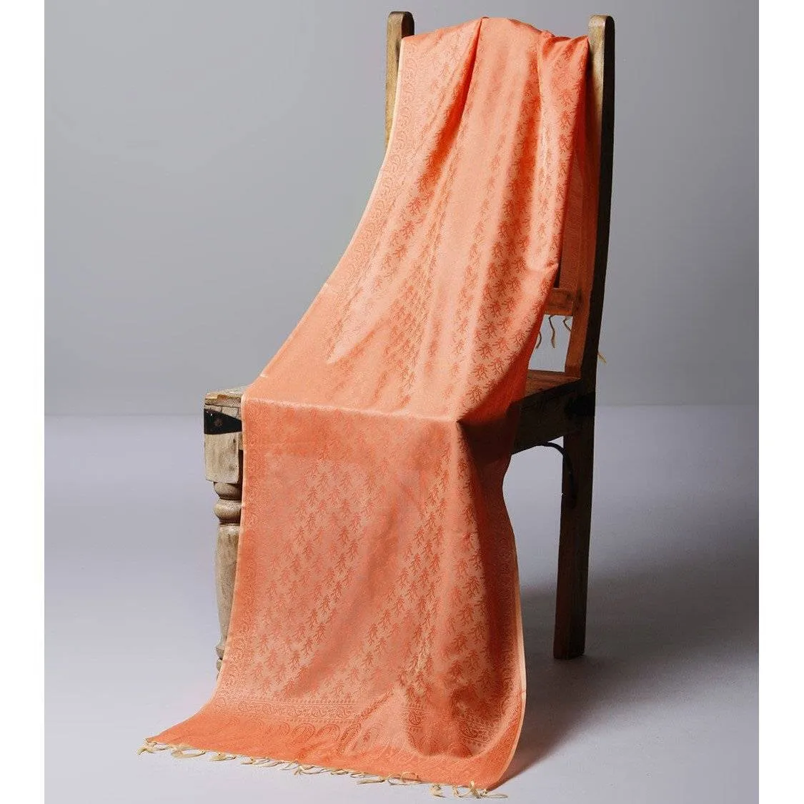 Orange Cotton Silk Stole
